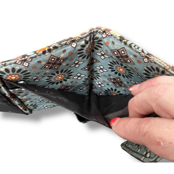 Vera Bradley Retired Canyon Floral Trifold Wallet Snap Zip Purse Clutch Quilted - Picture 10 of 13